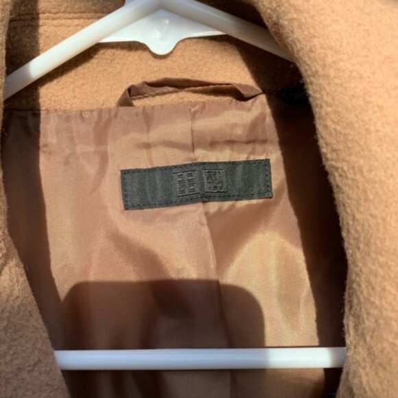Uniqlo Beige Brown wool peacoat winter Coat preppy old money cottage academia - Picture 5 of 12